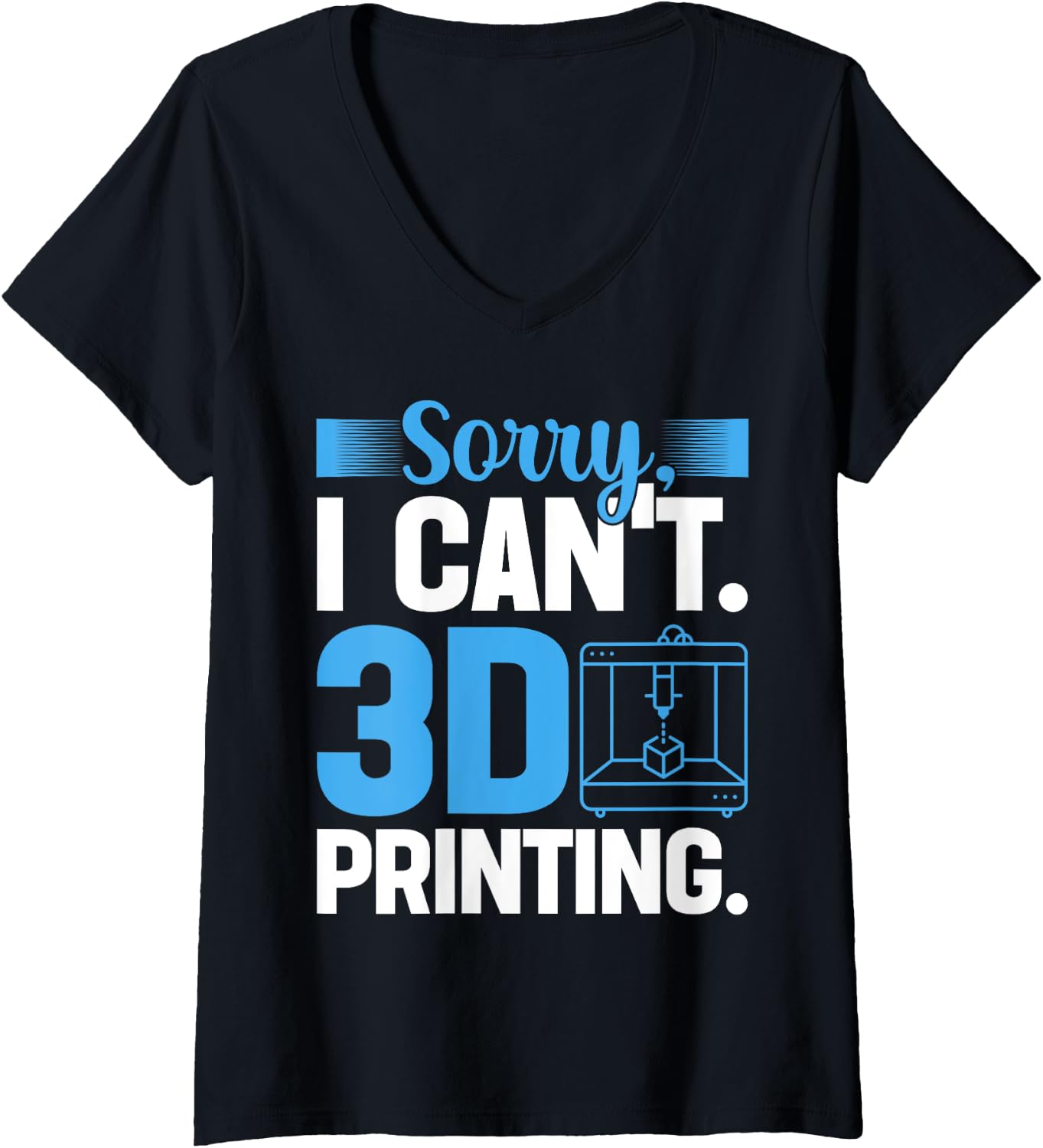 Womens 3D Printer 3D Printing V Neck