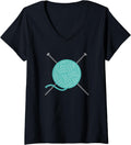 Womens Knitting Club Gift Yarn for Knitter V-Neck