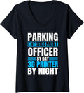 Womens Parking Enforcement Officer Meter Maid 3D Printer By Night V Neck