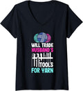 Womens Knitting Will Trade HusbandS Tools For Yarn V-Neck