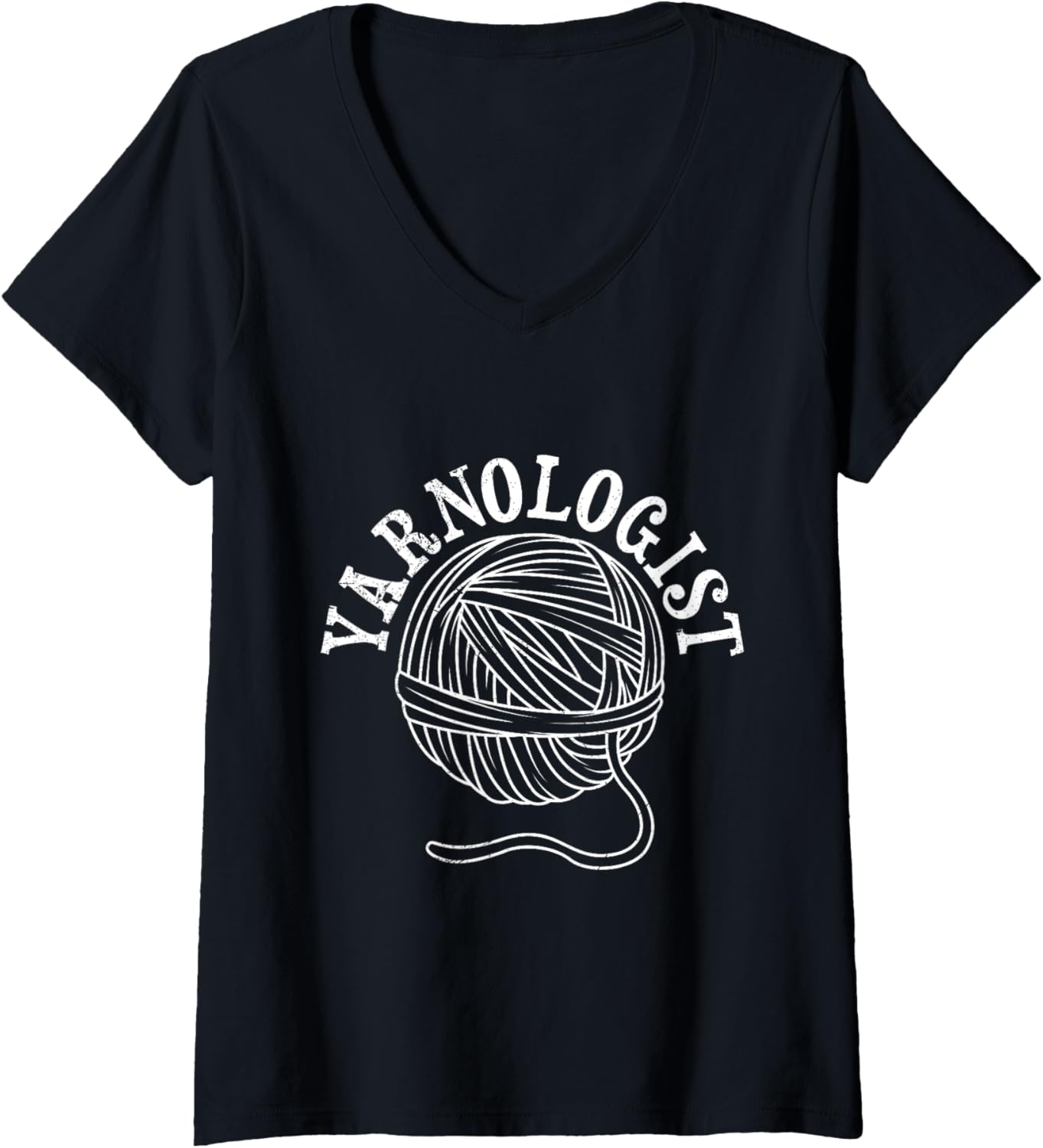 Womens Yarn Collection YARNOLOGIST Wool Retro Funny Yarn Collector V-Neck