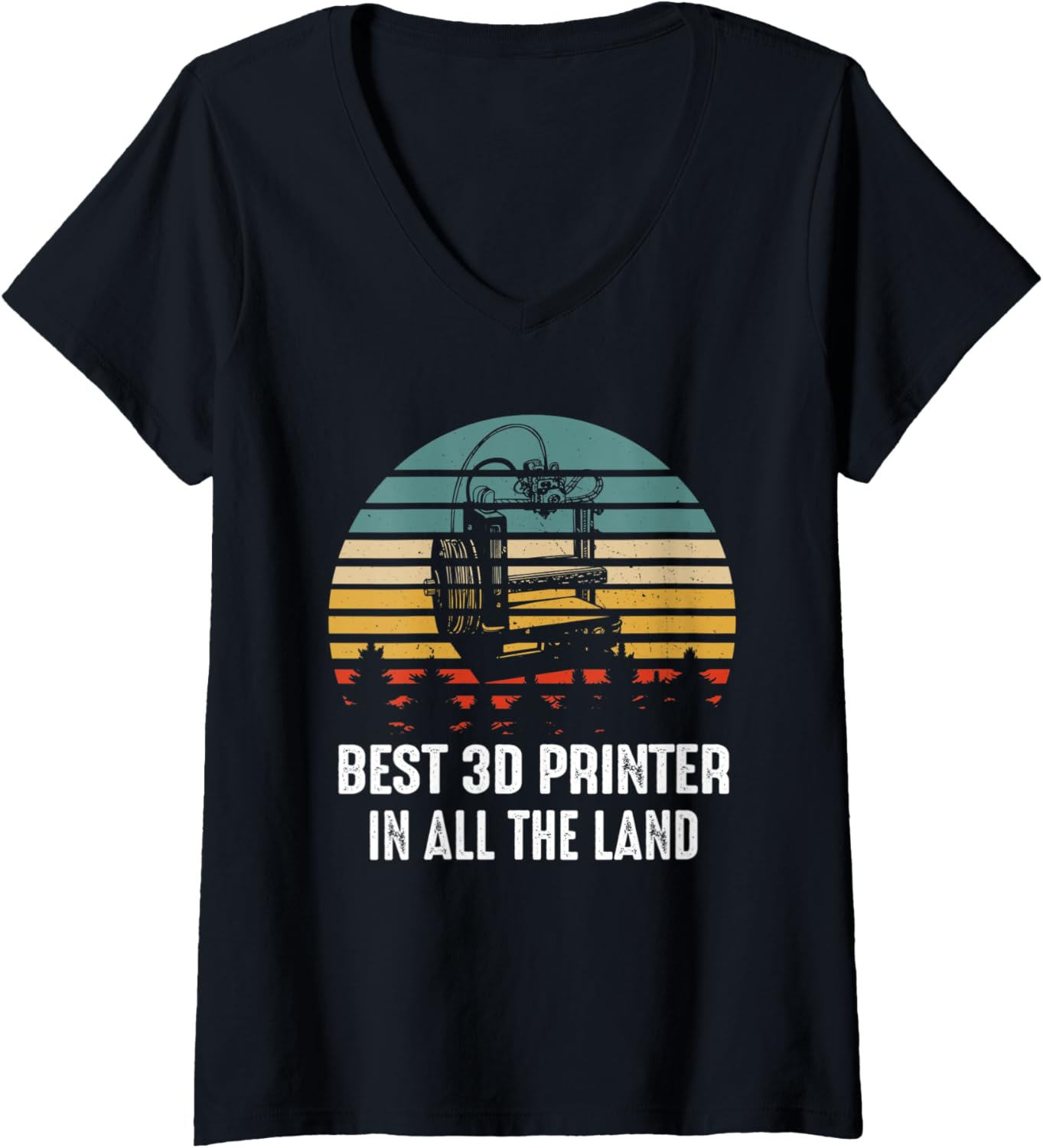 Womens Best 3D Printing Printer Artwork Creative Design Model V Neck
