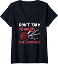 Womens Funny Knit & Crochet Yarn Design V-Neck