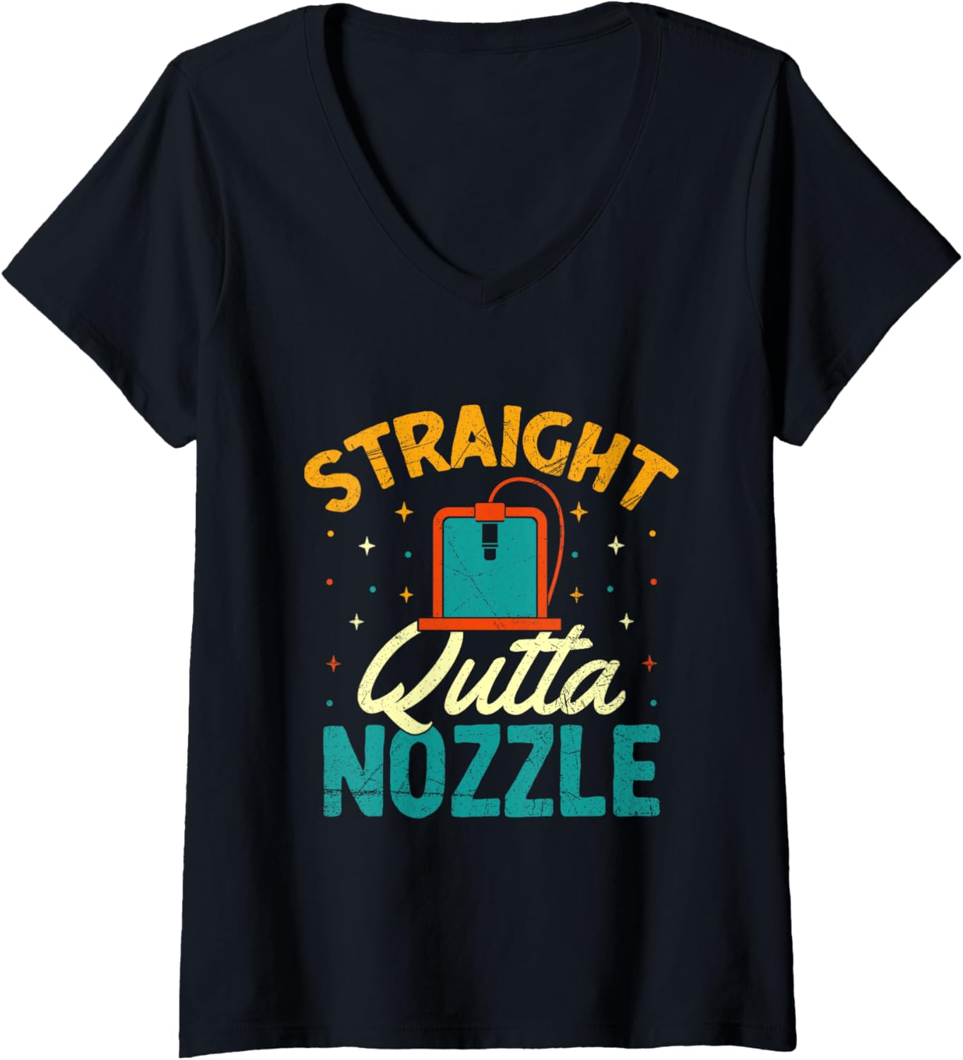 Womens Straight Outta Nozzle 3D Printing Lover V Neck