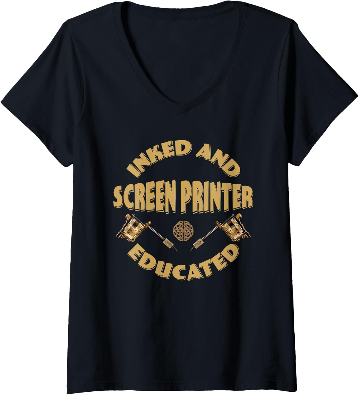 Womens Inked And Educated Screen Printer V Neck