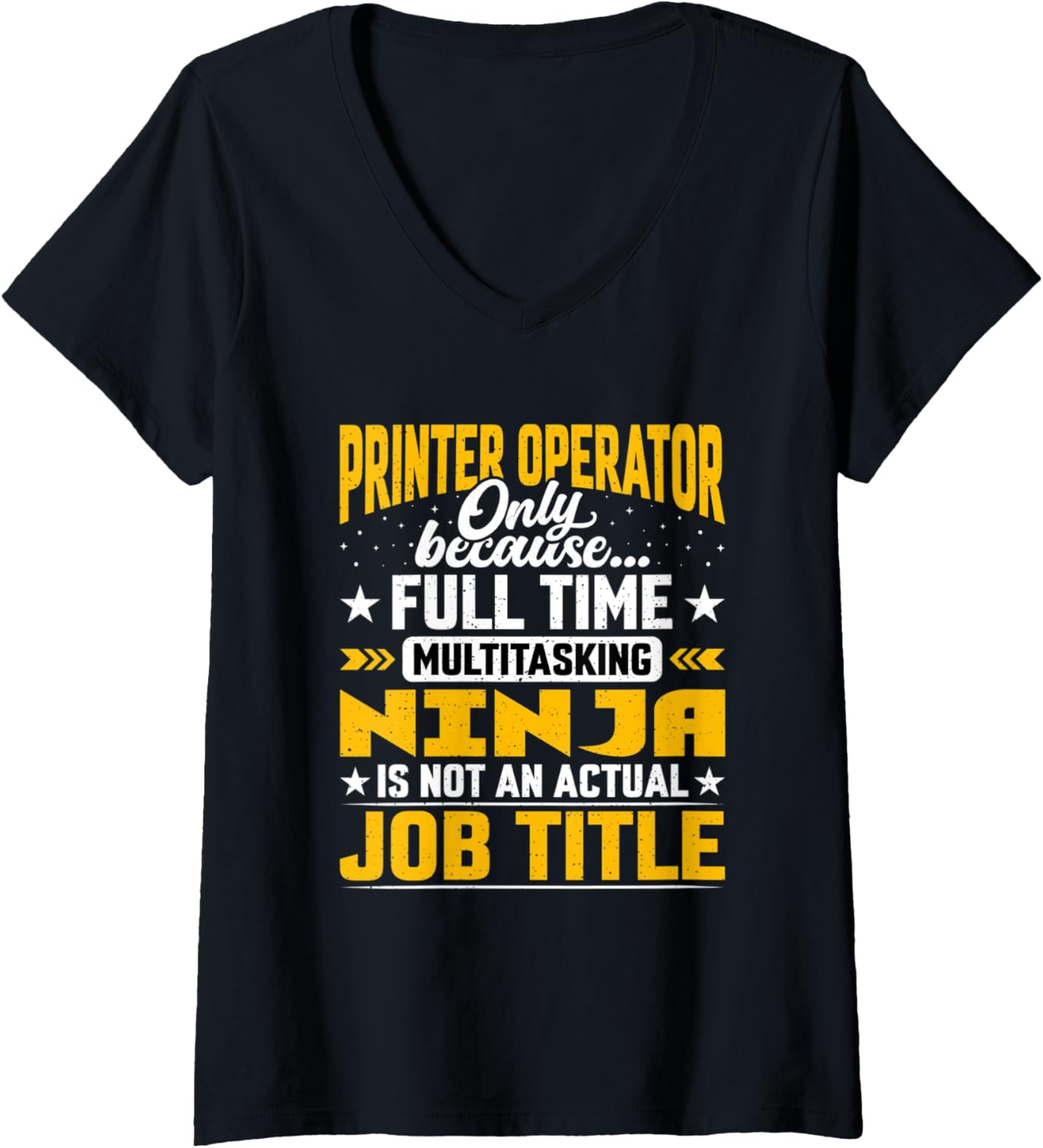Womens Funny Printer Operator Job Title V Neck