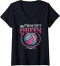 Womens Crochet Queen Yarn Crocheting V-Neck