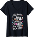 Womens Crochet Lover Hand Me My Crochet Club Yarn Lover Yarn Addict V-Neck