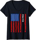 Womens Cool Printer Accessories Things Stuff Usa Flag V Neck