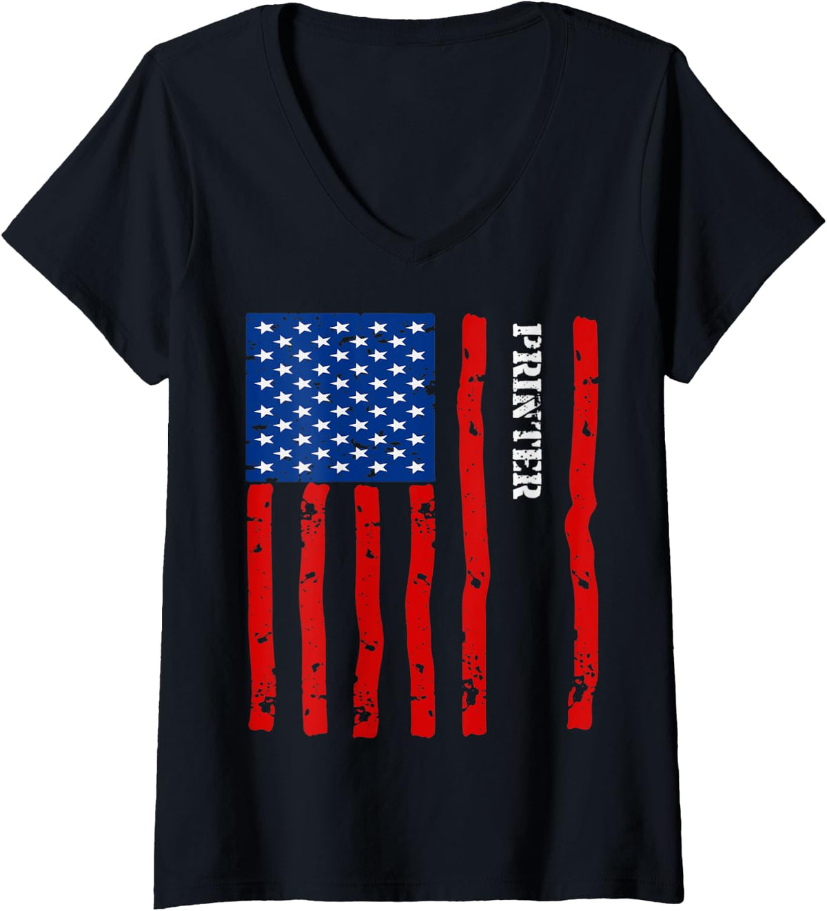 Womens Cool Printer Accessories Things Stuff Usa Flag V Neck
