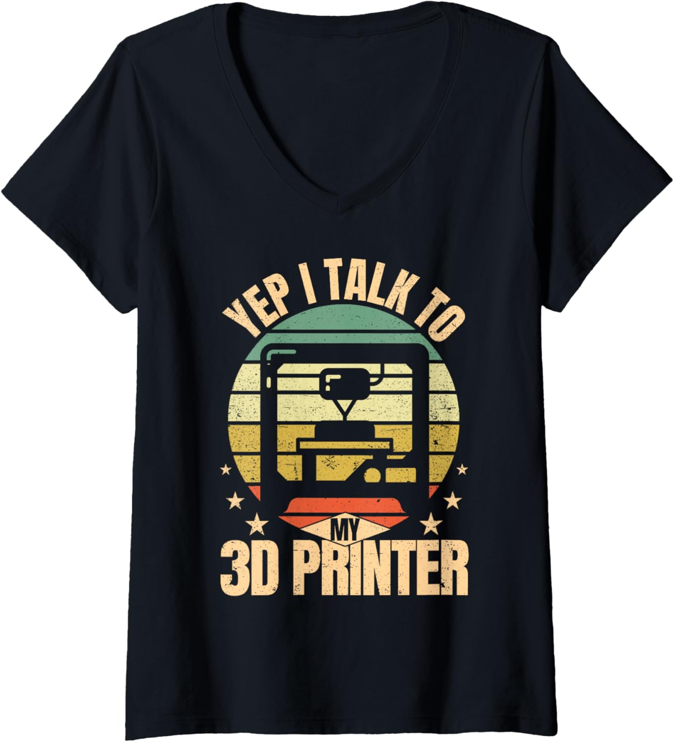 Womens Yep I Talk To My 3D Printer Retro 3D Printing V