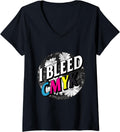Womens Graphic Designer I Bleed Cmyk Floral Color Model Printer V Neck