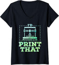 Womens Id Print That 3D Printer Nozzle 3D Printing Lover V Neck