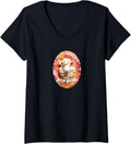 Womens Yarn Floozy funny fiber ewe sheep made from assorted yarns V-Neck