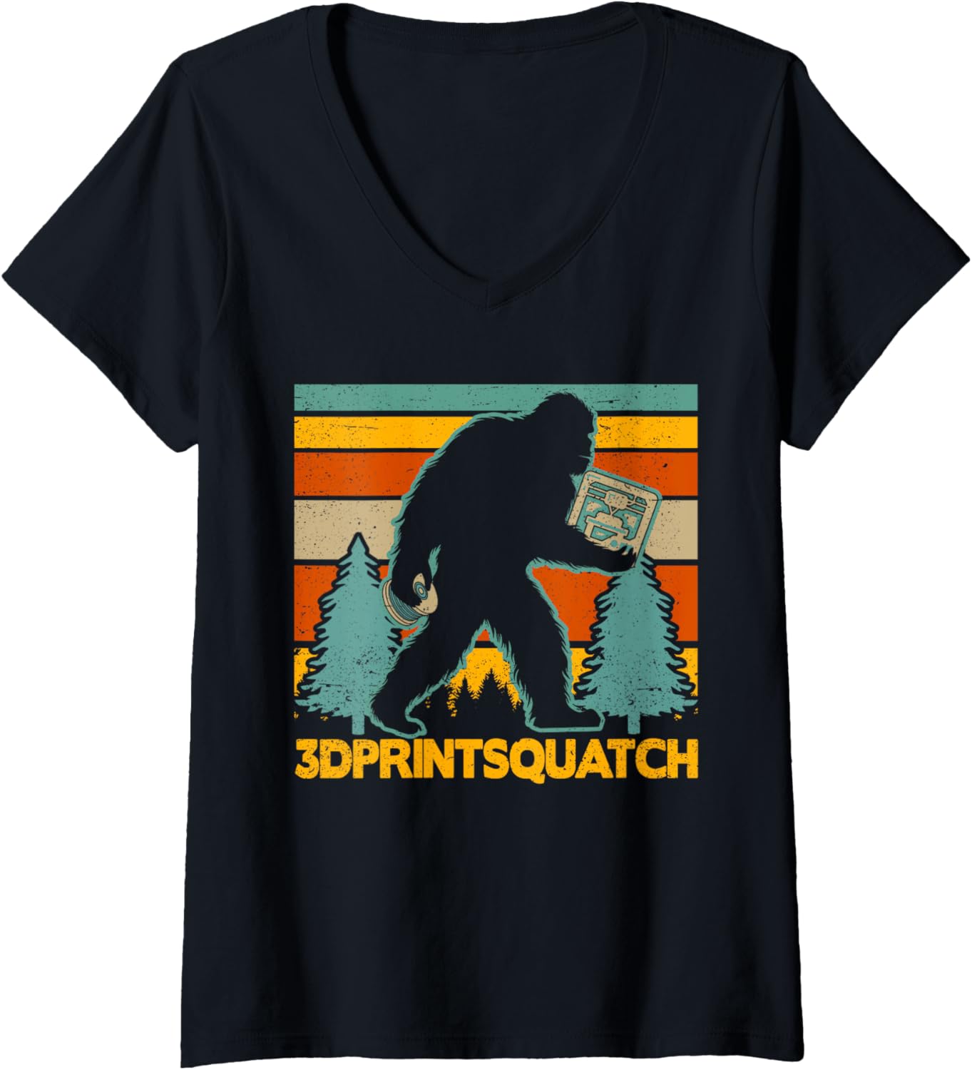Womens 3D Print Squatch 3D Printer 3D Printing Bigfoot Men Funny V