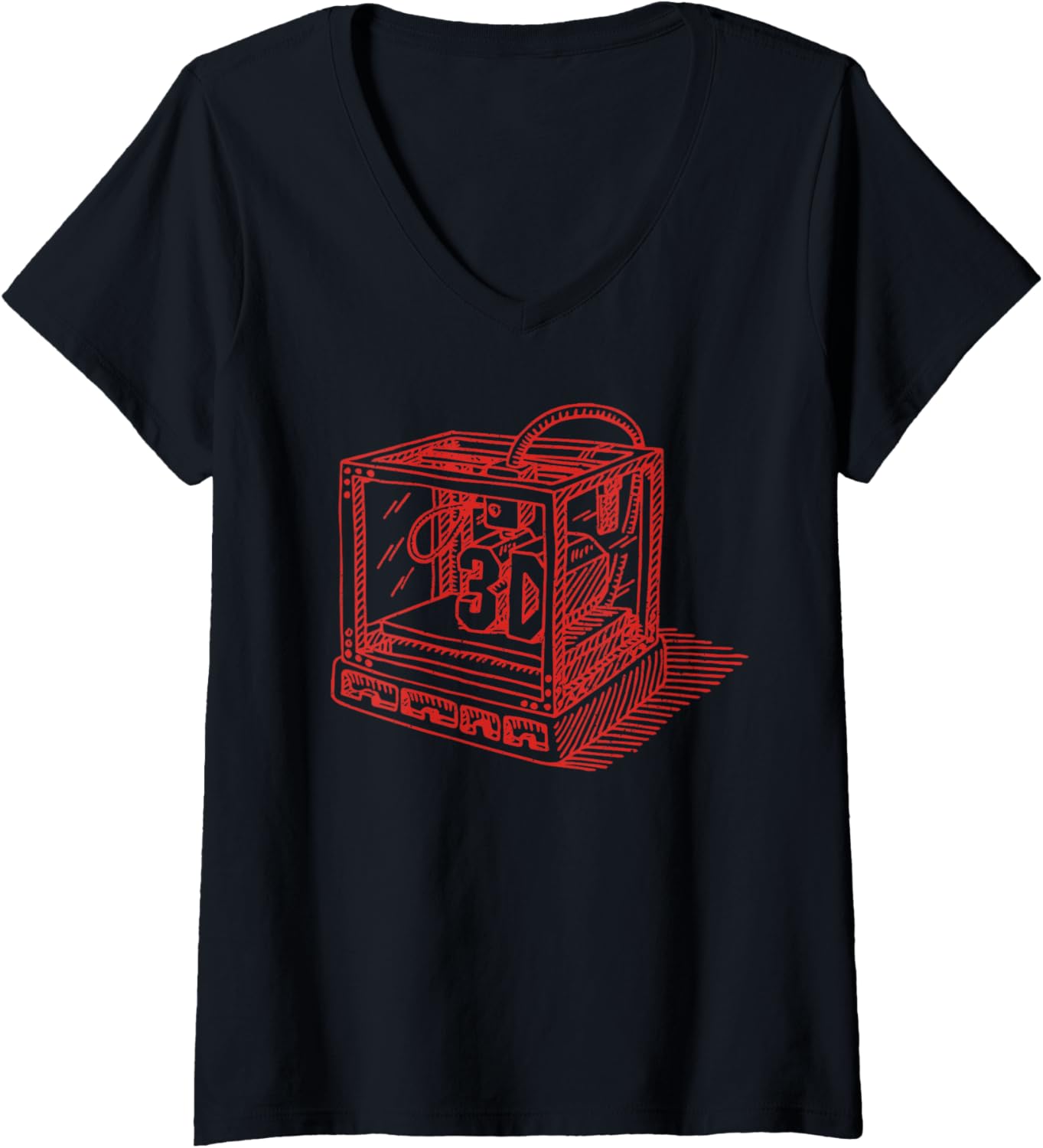 3D Printing Printers Cnc Cad Programmer Engineer Technology V Neck