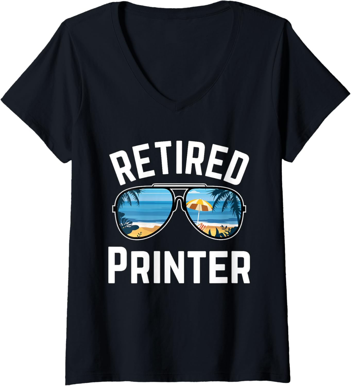 Womens Retired Printer Retirement Men Women V Neck