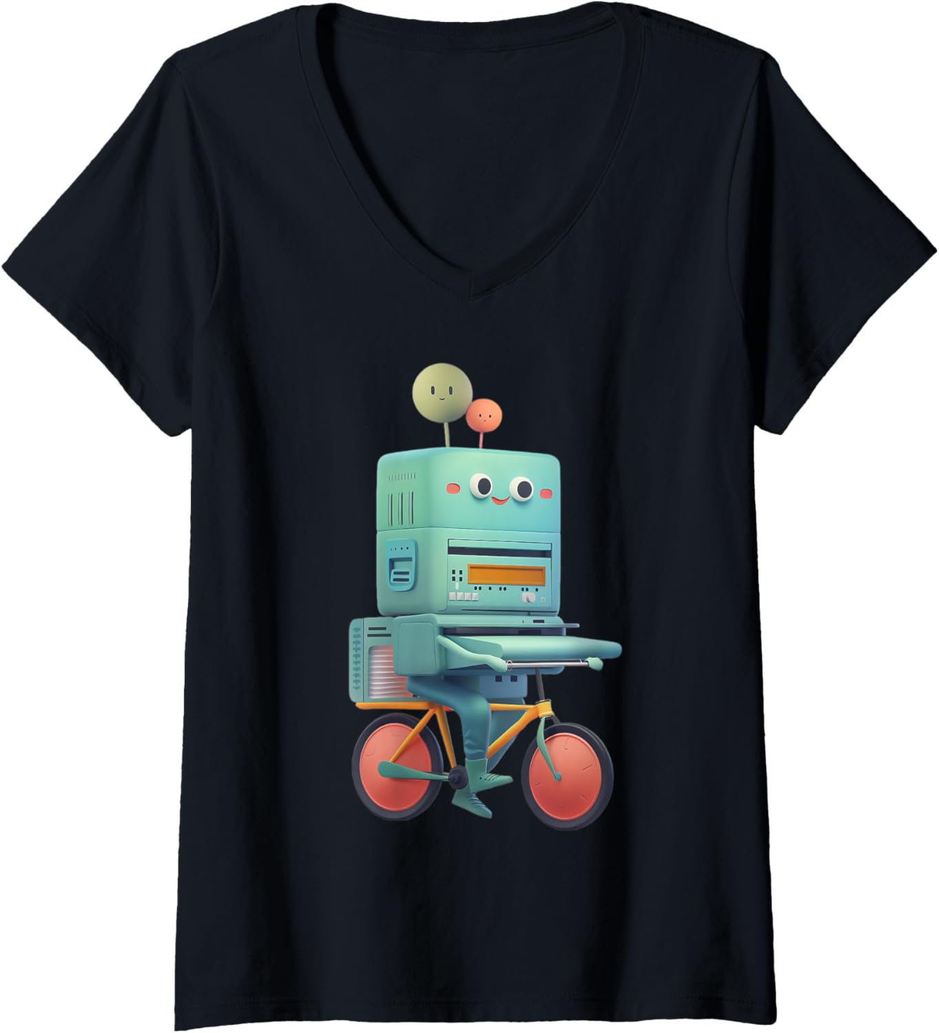 Womens Printer Cycling V Neck