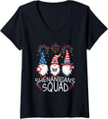 Womens Patriotic Gnomes Squad Usa Flag 4Th Of July Funny Gnomes V Neck