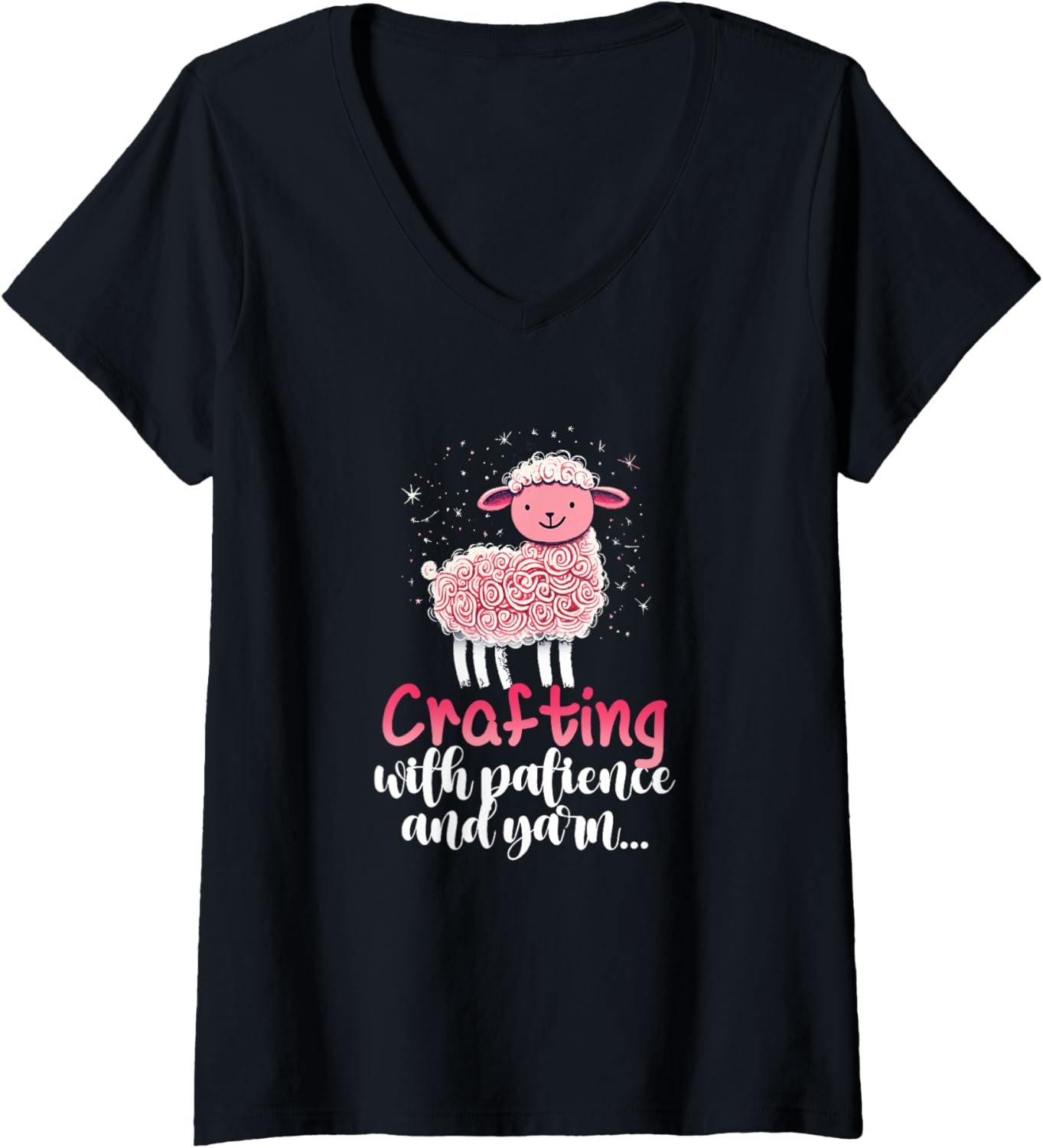 Womens Crafting with Patience and Yarn V-Neck