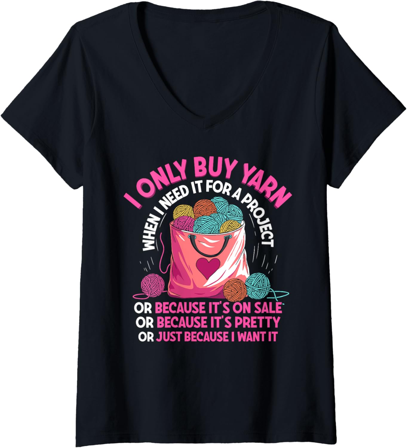 Womens Funny crochet saying yarn crocheting for women V-Neck