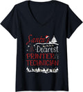 Womens Printer Technician Xmas Job Funny Christmas V Neck