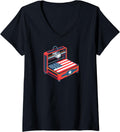 Womens American Flag Printer Design Patriotic 3D Printing V Neck