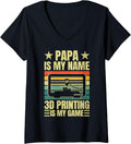 Womens Papa Is My Name 3D Printing Is My Game Dad Fathers