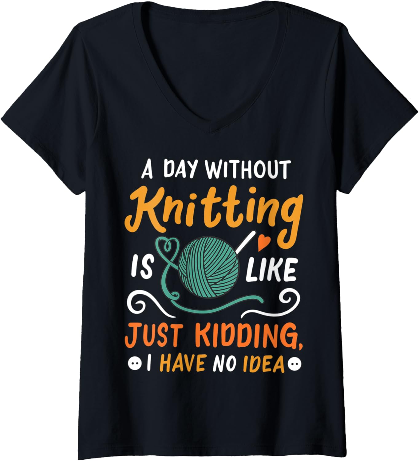 Womens Knitting Knitter Yarn Funny V-Neck