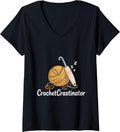 Womens Crochetcrastinator Crochet Crafters Funny Hobby Yarn Life V-Neck