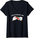 Womens I Love My Precious Yarn Knitting V-Neck