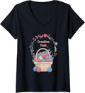 Womens Creative Fuel - a basket of Yarn for Knitter or Crocheter V-Neck