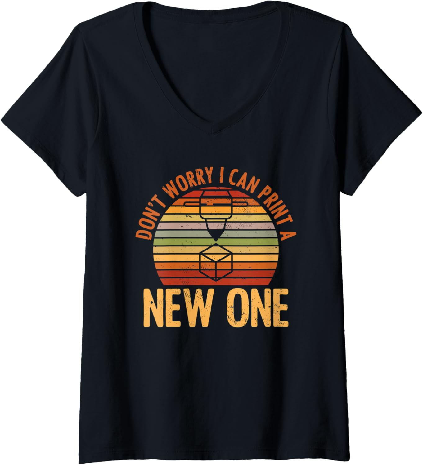 Womens 3D Printing Printer Geek Journalist Typographer V Neck