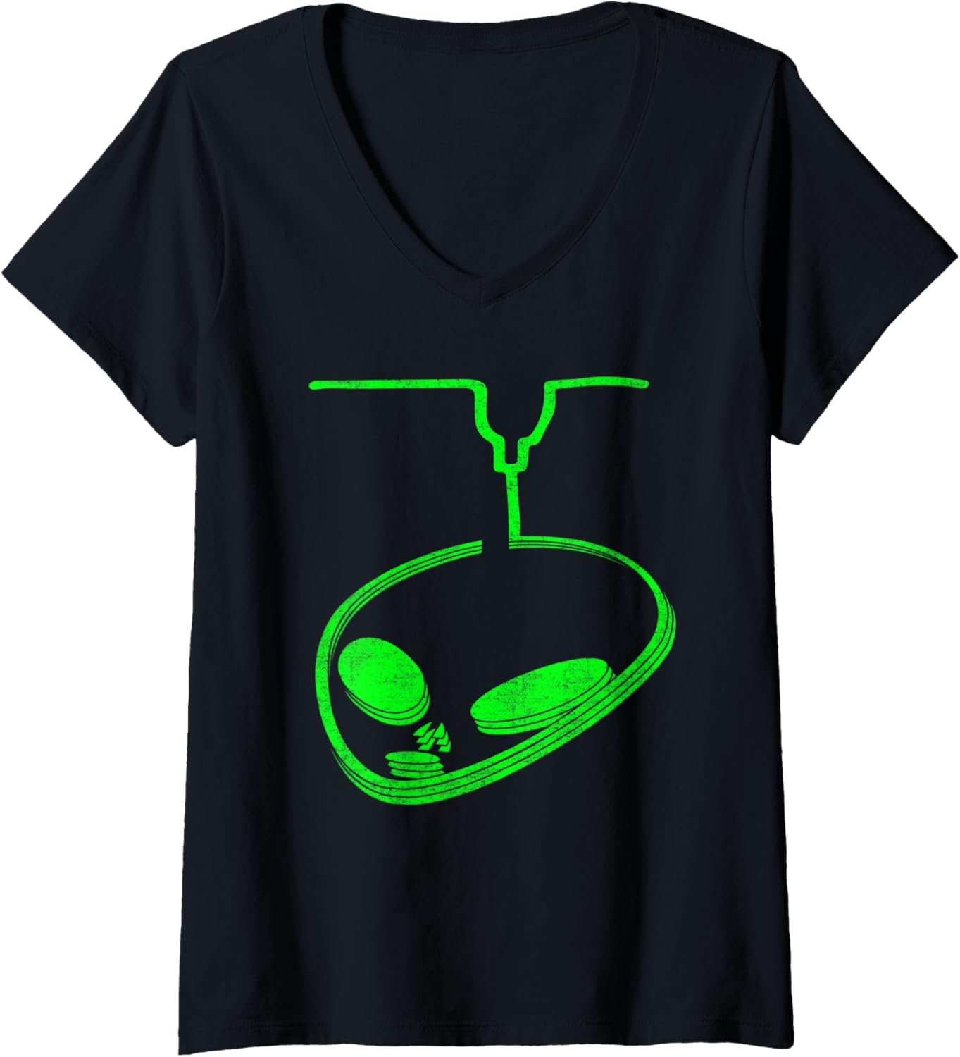 Womens Alien Extra Terrestrial 3D Printer V Neck