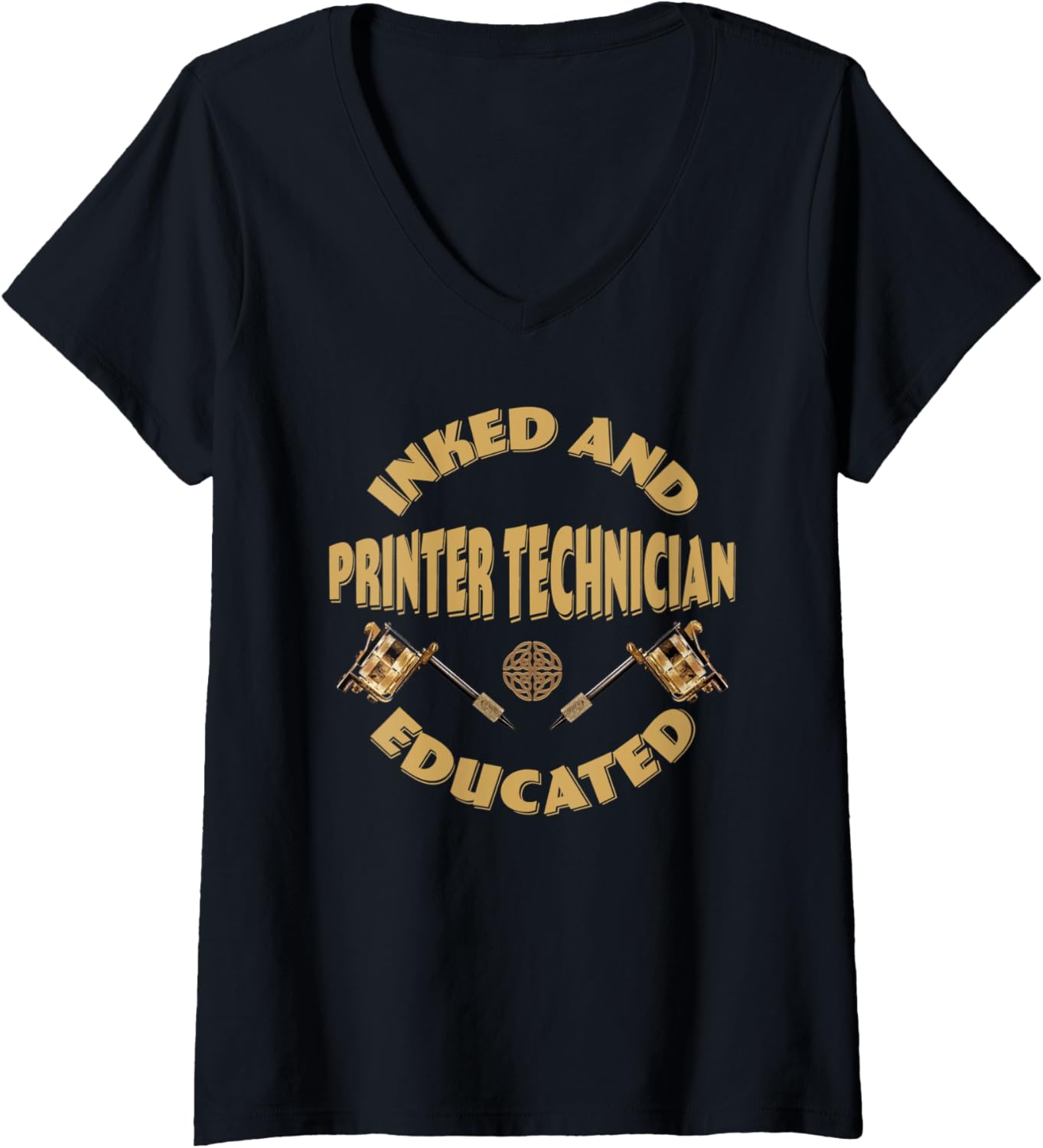 Womens Inked And Educated Printer Technician V Neck