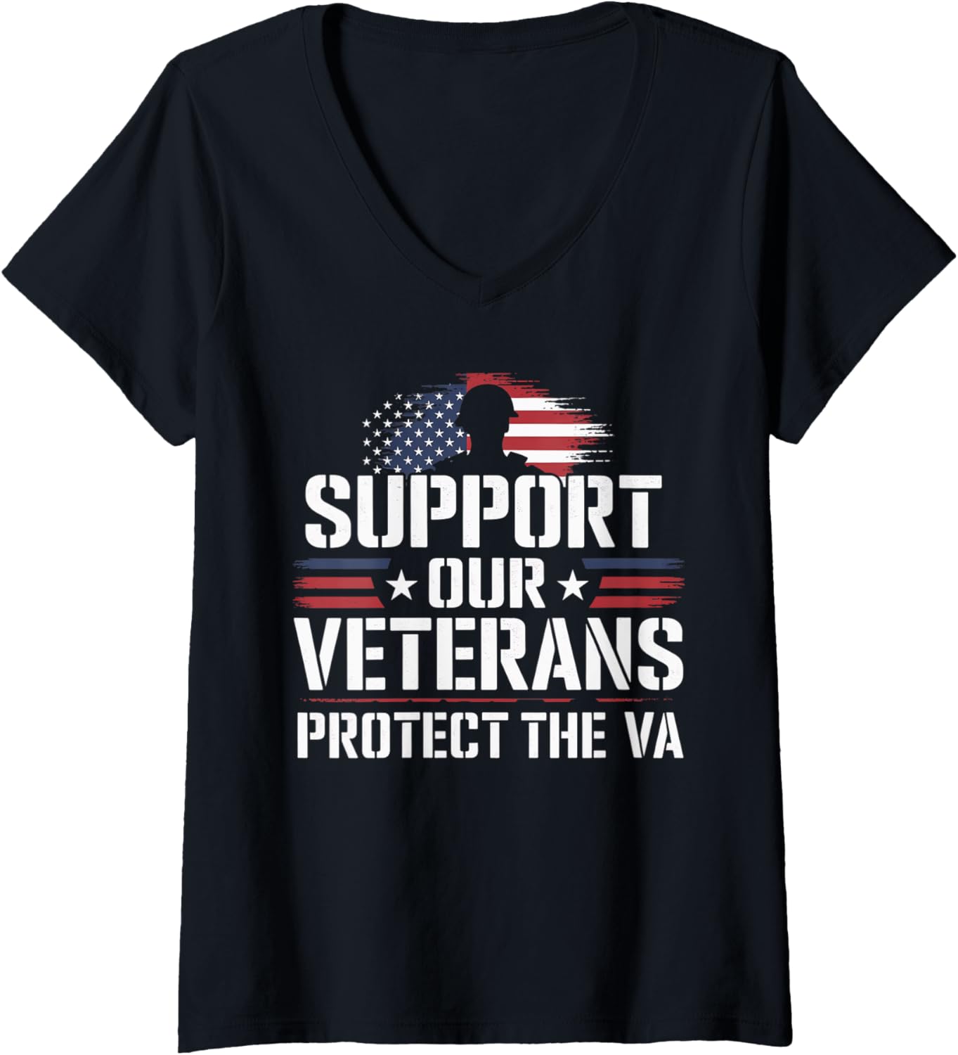 Womens Support Our Veterans And Protest The Va Protest Military V Neck