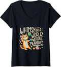 Nihilist Cat Playing With Yarn - Whimsy Without Meaning V-Neck