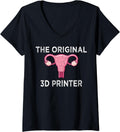 Original 3D Printer Uterus G28 Cnc Humor Geek Women V Neck