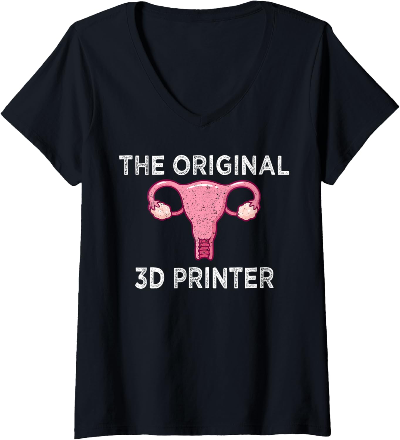 Original 3D Printer Uterus G28 Cnc Humor Geek Women V Neck