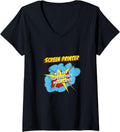 Womens Screen Printer Funny Superhero Job V Neck