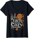 Womens Knitter Crochet Crocheting Yarn V-Neck