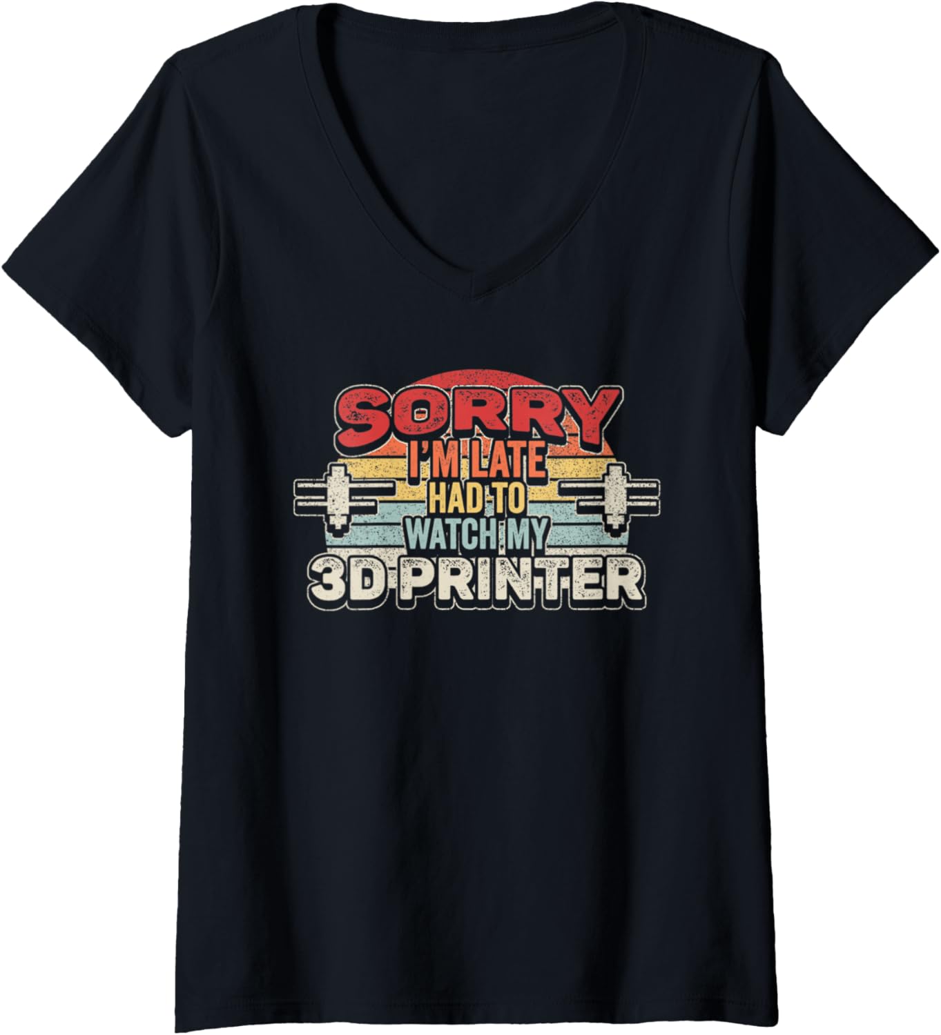 Womens Retro Vintage Sorry Im Late I Had To Watch My 3D