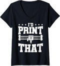 Womens Id Print That 3D Printing 3D Printer Men V Neck