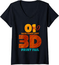 Womens 3D Printing V Neck