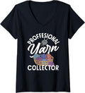 Womens Knitting Knitter Professional Yarn Collector Funny Knitter V-Neck