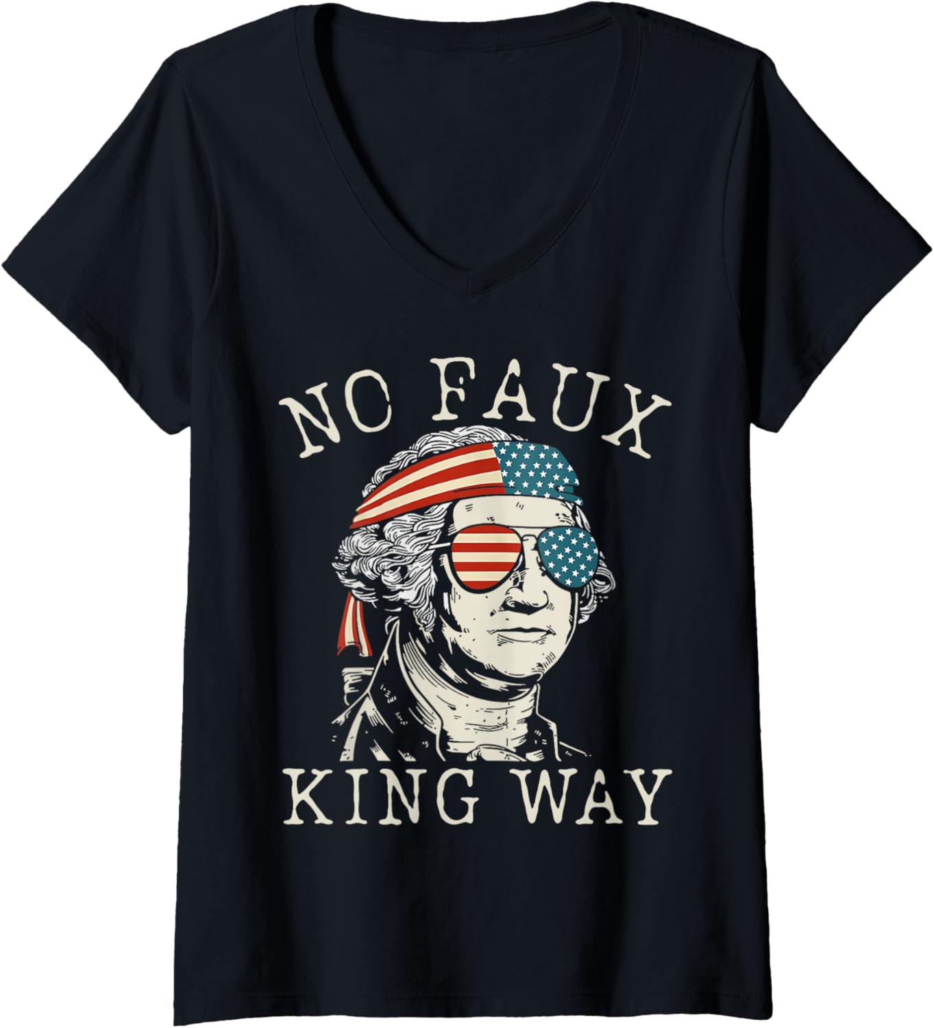 Womens No Faux King Way 86 47 Resist We The People Usa Flag V Neck