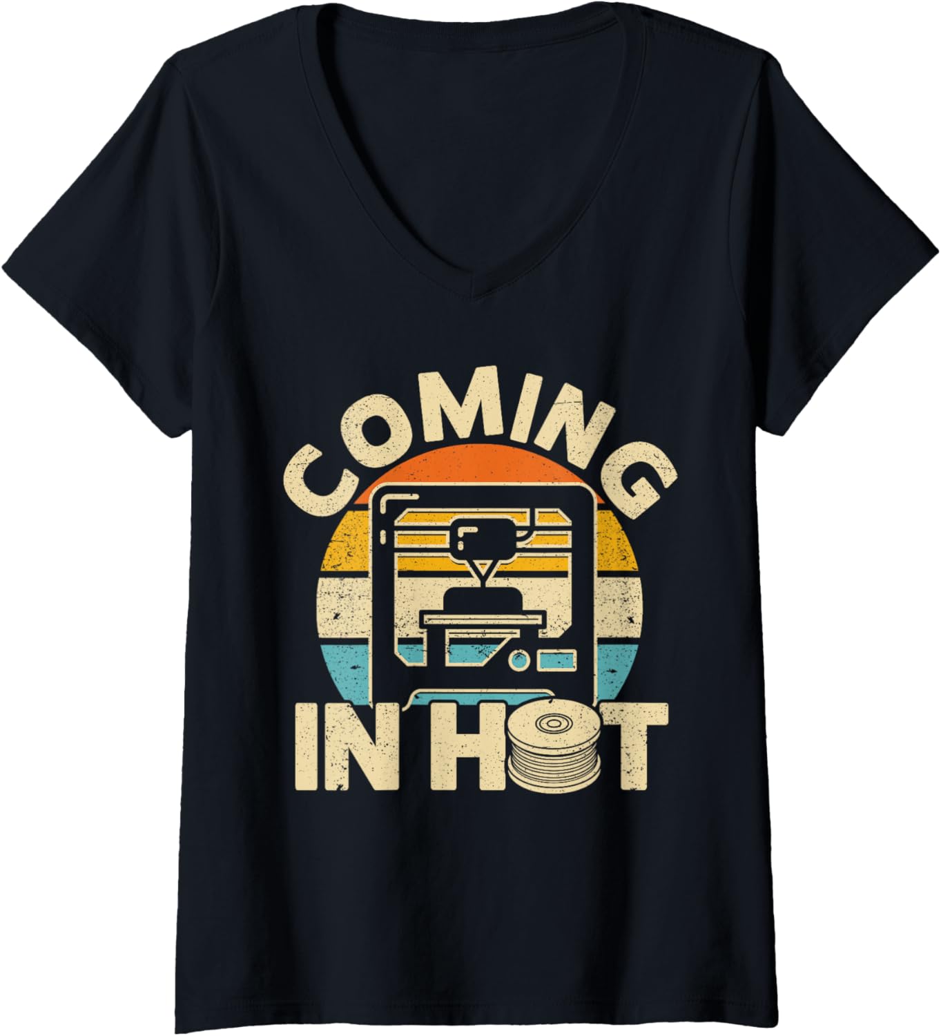 Womens 3D Printer Coming In Hot 3D Printing Filament V Neck