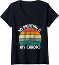 Funny 3D Printing Lover Men Women Printing Is My Cardio V Neck