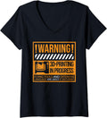 Warning 3D Printing In Progress 3D Printer V Neck