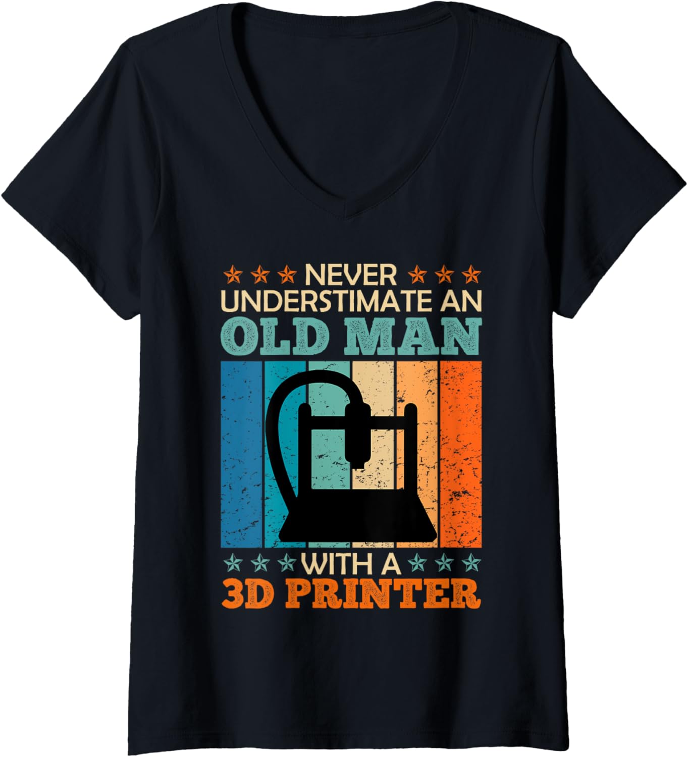 Womens 3D Print Never Underestimate A Man With 3D Printer Men V